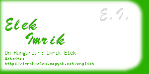 elek imrik business card